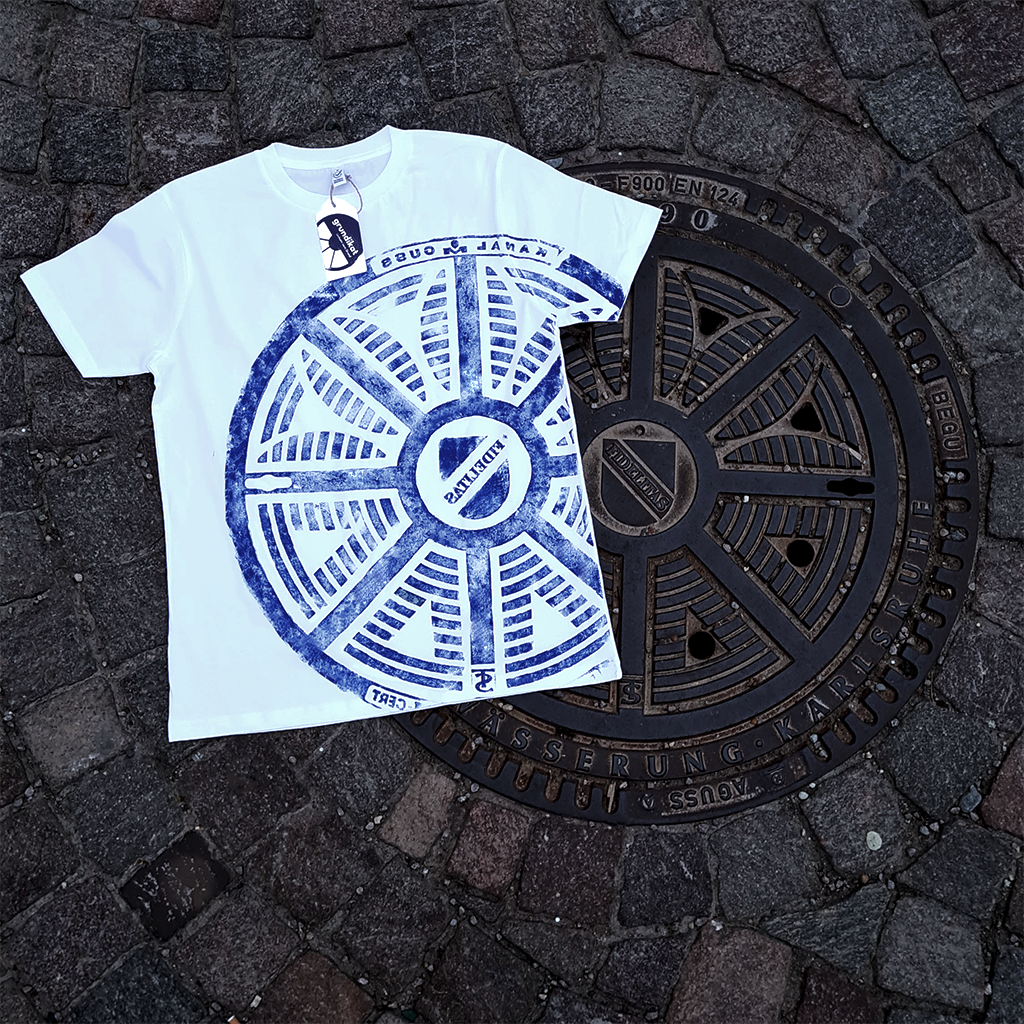 Fidelitas blauer Volldruck - weißes Unisex Shirt