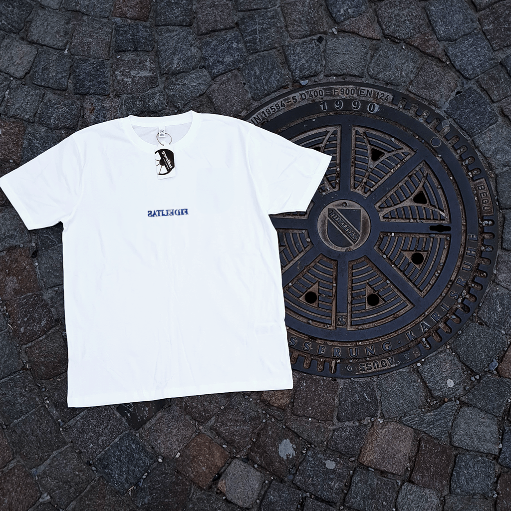 Fidelitas central blue - weißes Unisex Shirt